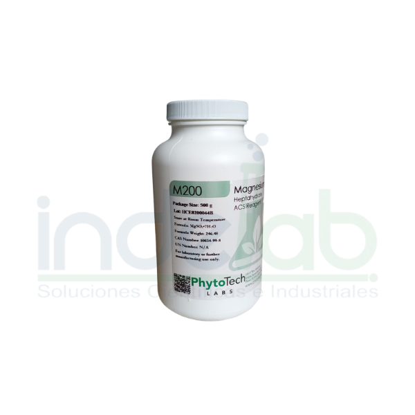 Sulfato de magnesio Heptahidratado / testeado para el cultivo in vitro de plantas -500 g / M200 - PhytoTech Labs.